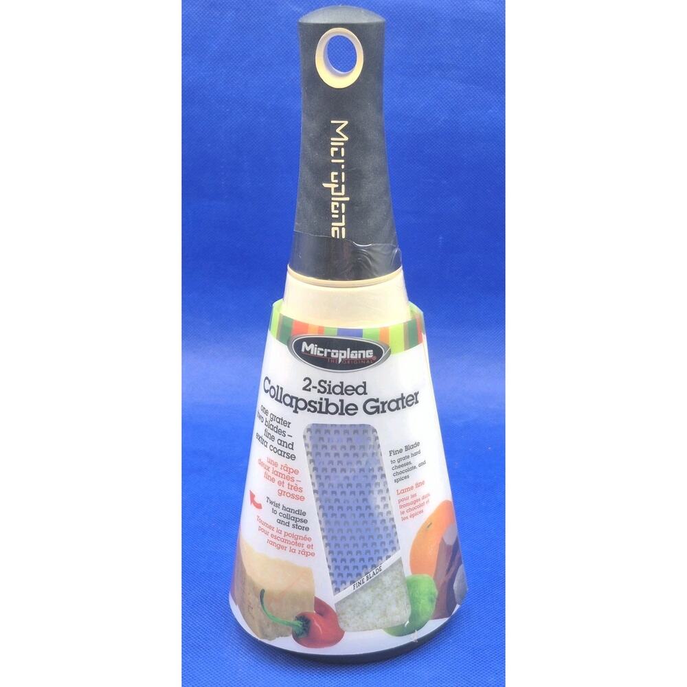 Microplane 2-Sided Collapsible Grater Fine/Extra Coarse 10.5" NEW